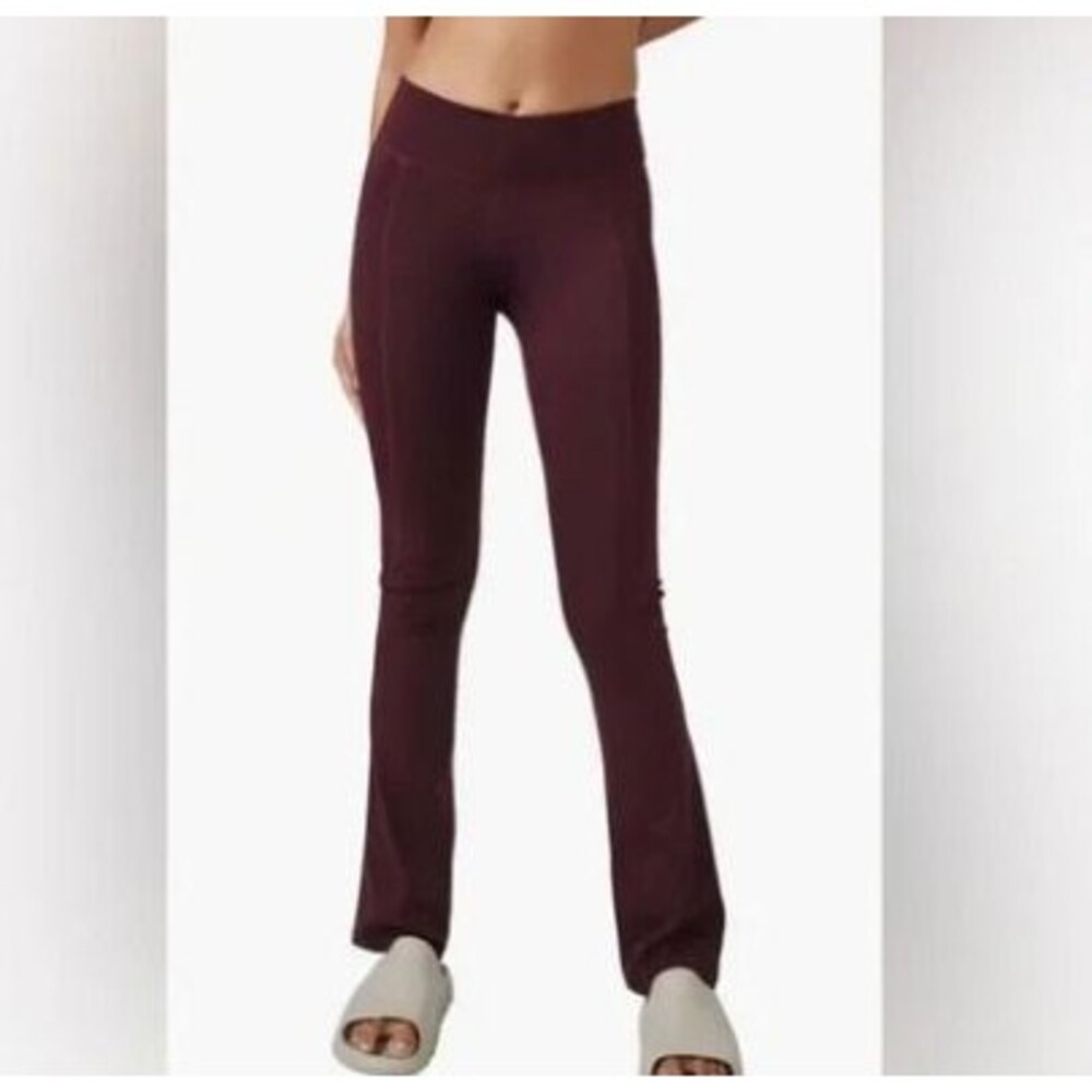 Free People Movement Resilience Slim Leg Flare Pants In Fig Jam (Mulberry) Xs